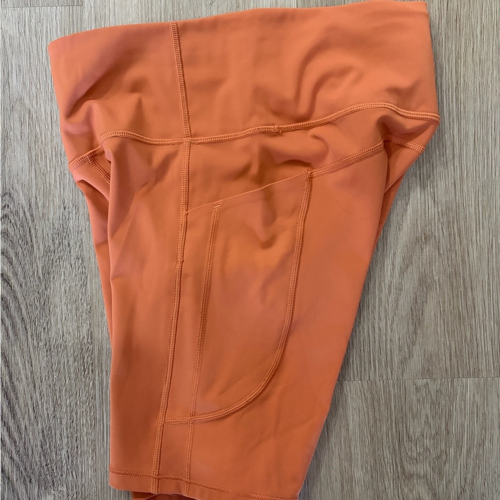 Athleta Women's Orange Bike Shorts - Picture 3 of 5
